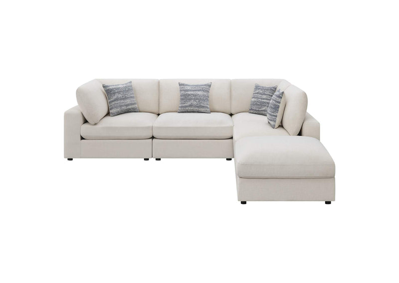 551321-SETC Serene 5-piece Upholstered Modular Sectional Sofa Beige