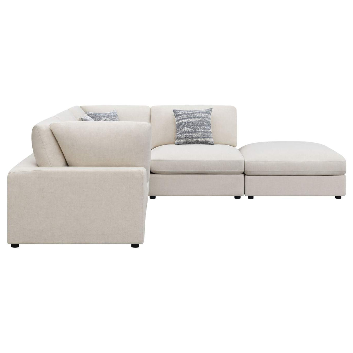 551321-SETC Serene 5-piece Upholstered Modular Sectional Sofa Beige