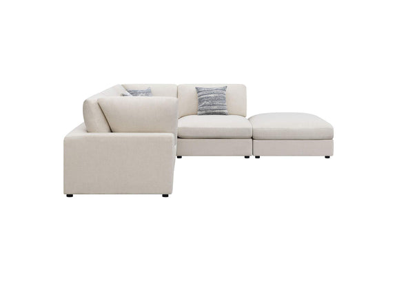 551321-SETC Serene 5-piece Upholstered Modular Sectional Sofa Beige