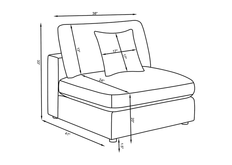 551321-SETC Serene 5-piece Upholstered Modular Sectional Sofa Beige