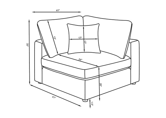 551321-SETC Serene 5-piece Upholstered Modular Sectional Sofa Beige