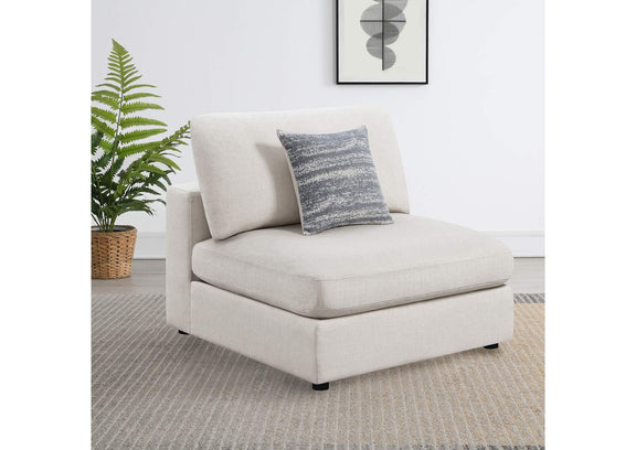 551321 Serene Upholstered Armless Chair Beige