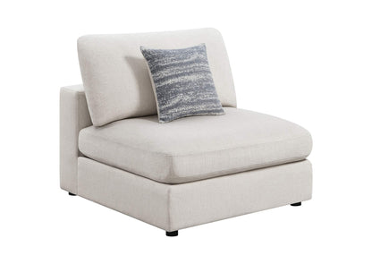 551321 Serene Upholstered Armless Chair Beige