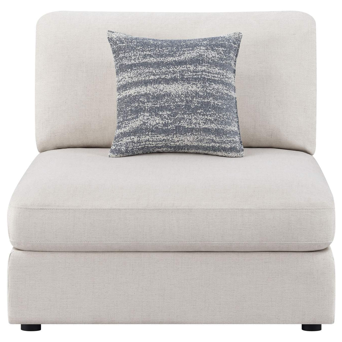551321 Serene Upholstered Armless Chair Beige