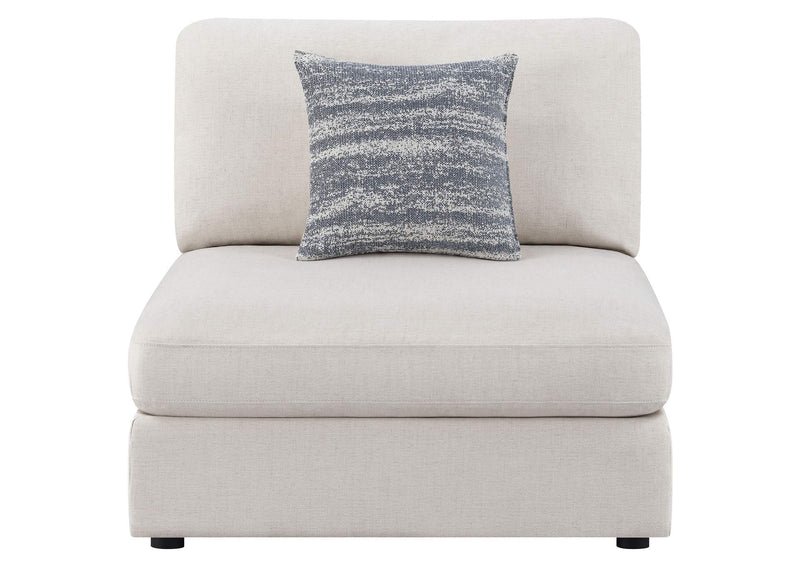 551321 Serene Upholstered Armless Chair Beige