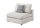 551321 Serene Upholstered Armless Chair Beige