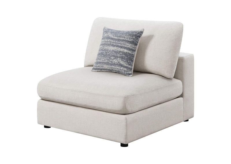 551321 Serene Upholstered Armless Chair Beige