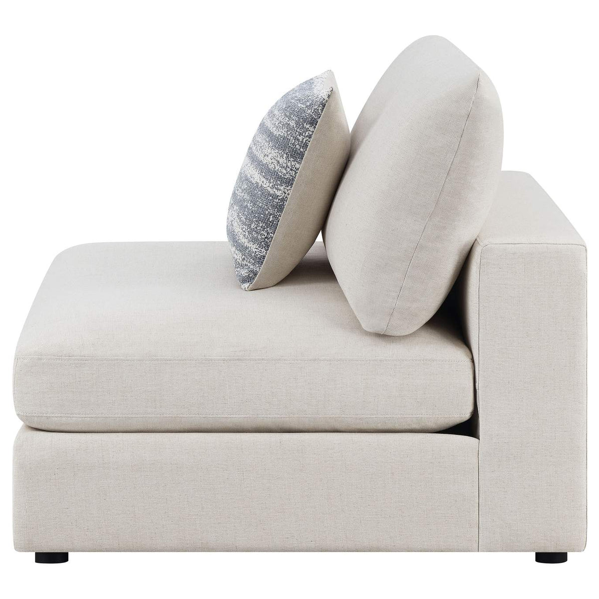 551321 Serene Upholstered Armless Chair Beige