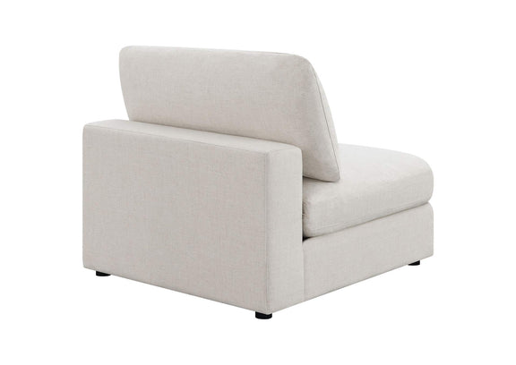 551321 Serene Upholstered Armless Chair Beige
