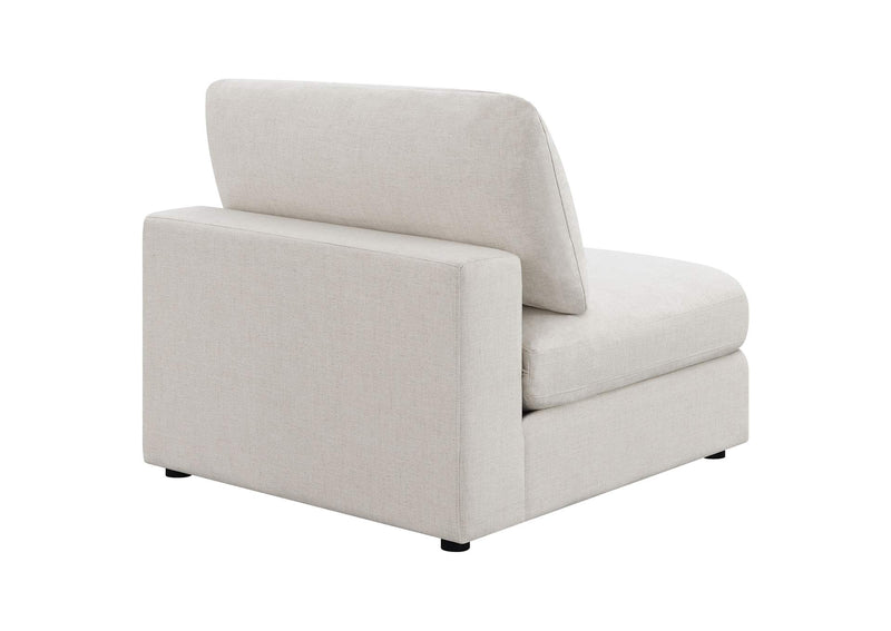 551321 Serene Upholstered Armless Chair Beige