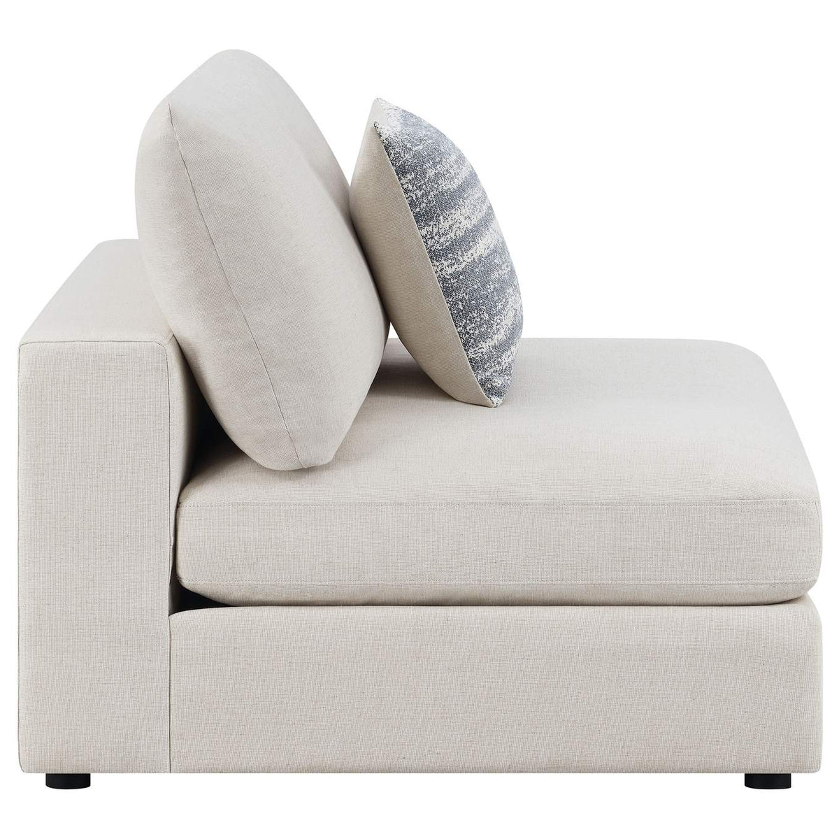 551321 Serene Upholstered Armless Chair Beige