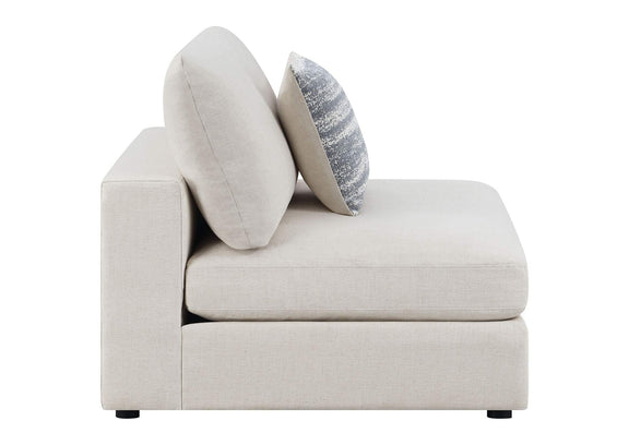 551321 Serene Upholstered Armless Chair Beige