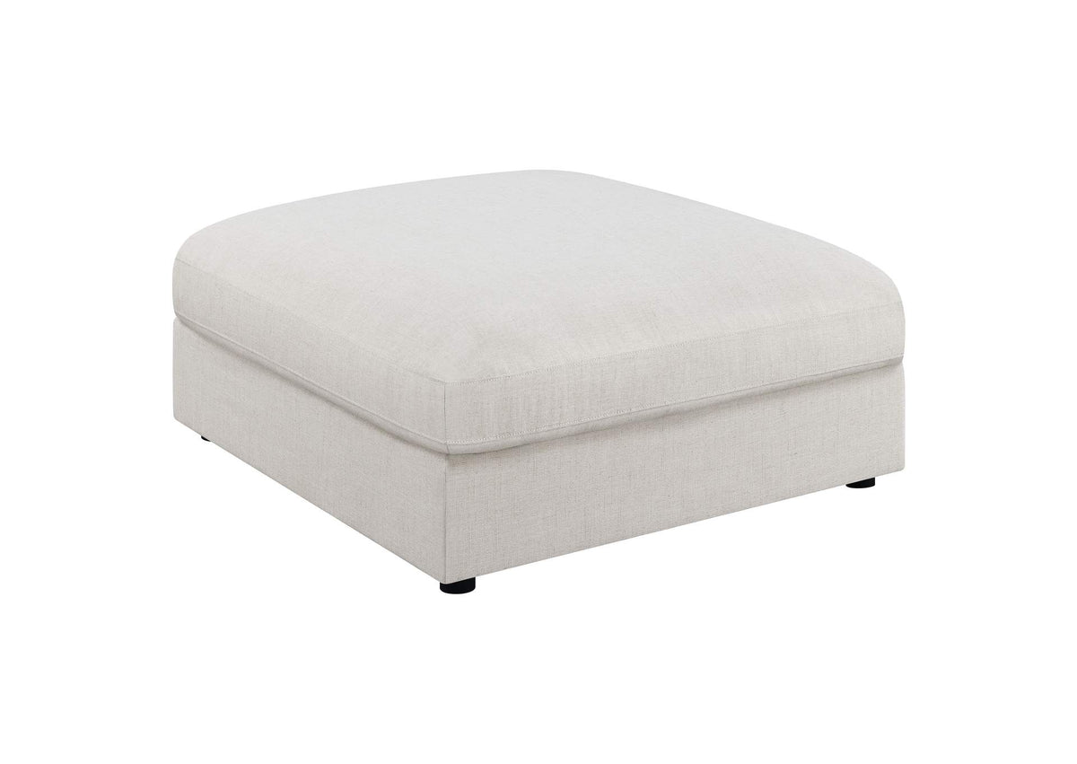 551323 Serene Square Upholstered Ottoman Beige