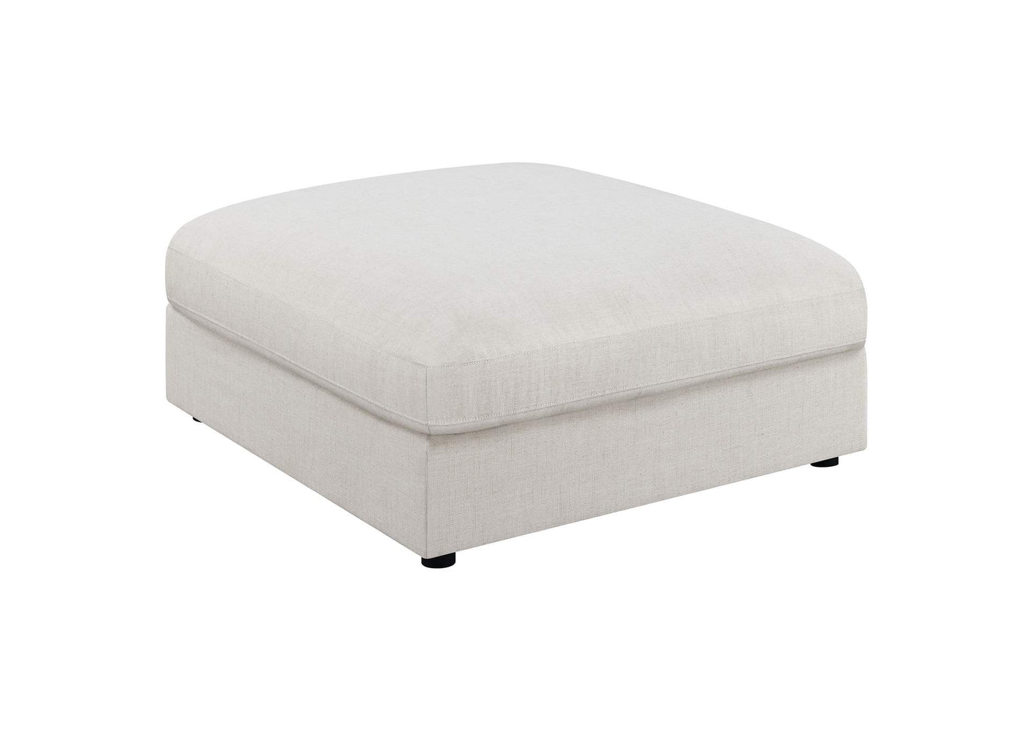 551323 Serene Square Upholstered Ottoman Beige
