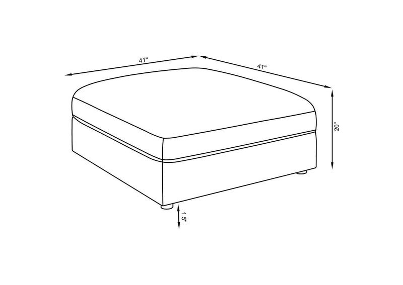 551323 Serene Square Upholstered Ottoman Beige