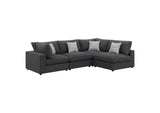 551324-SETA Serene 4-piece Upholstered Modular Sectional Sofa Charcoal
