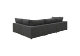551324-SETA Serene 4-piece Upholstered Modular Sectional Sofa Charcoal