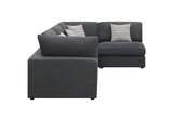 551324-SETA Serene 4-piece Upholstered Modular Sectional Sofa Charcoal