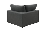 551324-SETB Serene 4-piece Upholstered Modular Sectional Sofa Charcoal