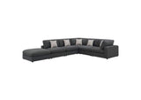 551324-SET Serene 6-piece Upholstered Modular Sectional Sofa Charcoal