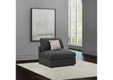 551324 Serene Upholstered Armless Chair Charcoal