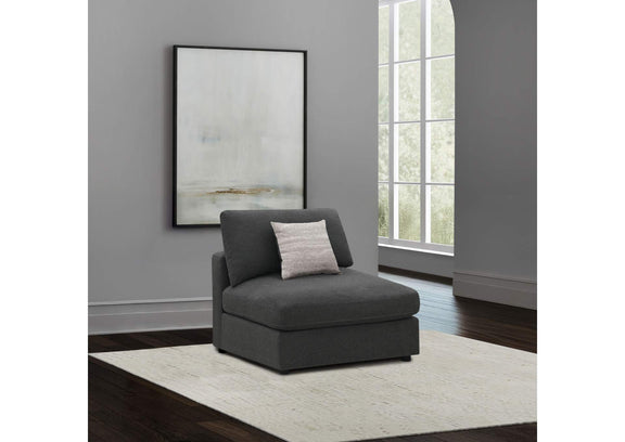551324 Serene Upholstered Armless Chair Charcoal