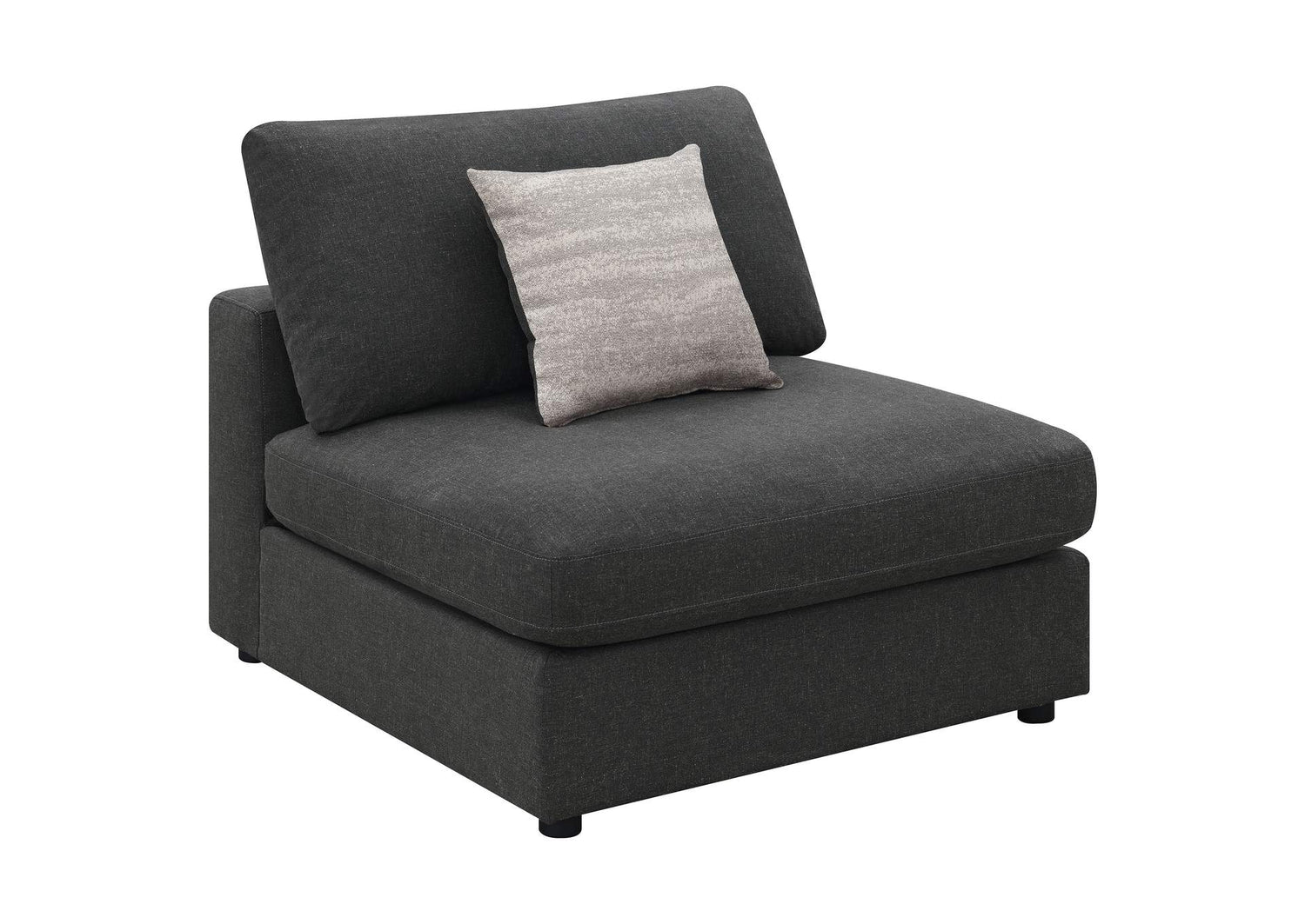 551324 Serene Upholstered Armless Chair Charcoal