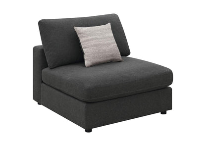 551324 Serene Upholstered Armless Chair Charcoal