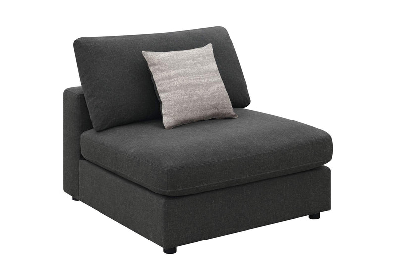 551324 Serene Upholstered Armless Chair Charcoal