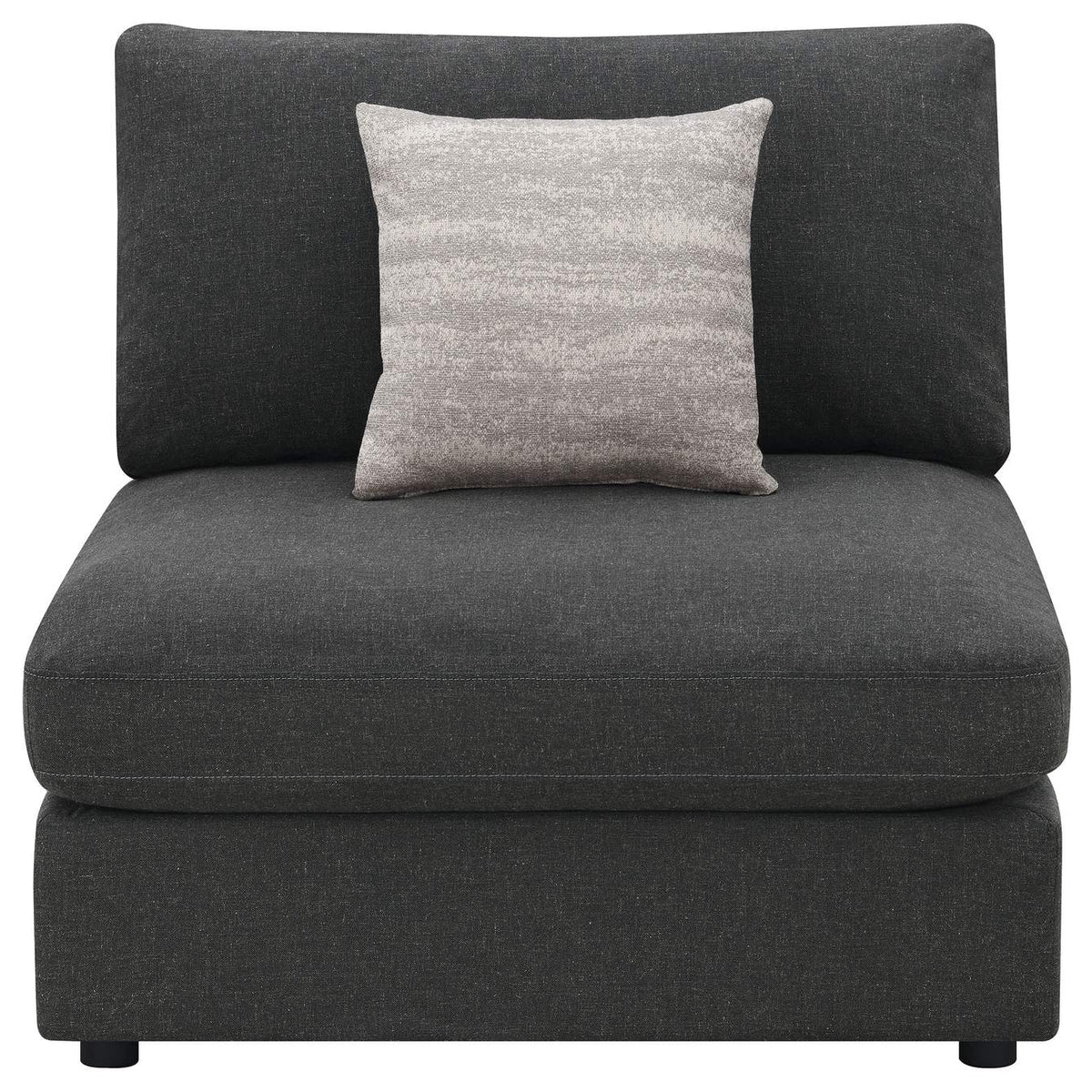 551324 Serene Upholstered Armless Chair Charcoal