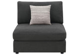 551324 Serene Upholstered Armless Chair Charcoal