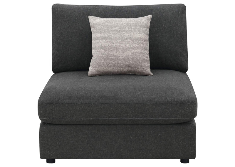 551324 Serene Upholstered Armless Chair Charcoal