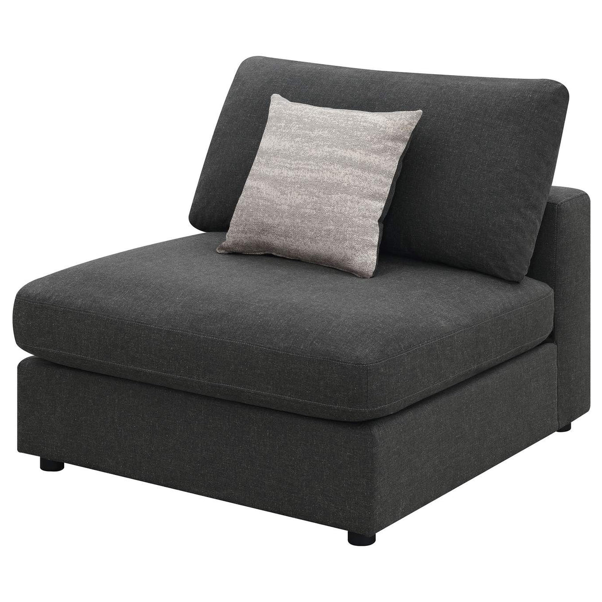 551324 Serene Upholstered Armless Chair Charcoal