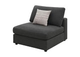 551324 Serene Upholstered Armless Chair Charcoal