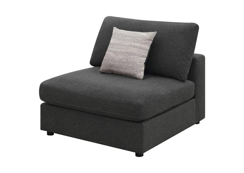 551324 Serene Upholstered Armless Chair Charcoal
