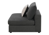 551324 Serene Upholstered Armless Chair Charcoal