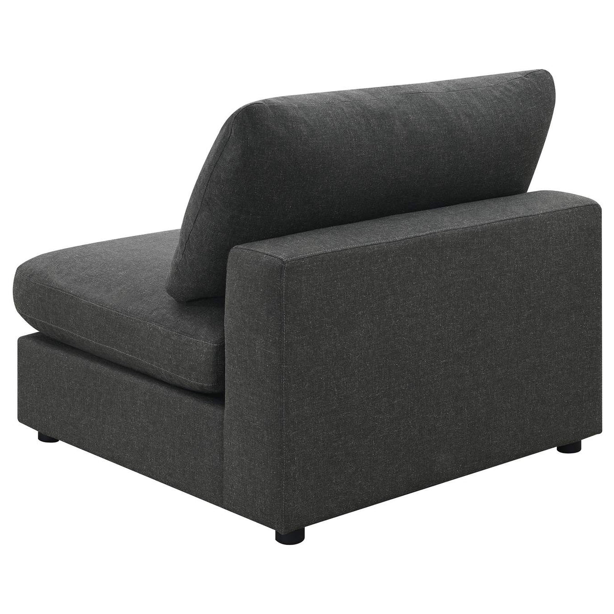 551324 Serene Upholstered Armless Chair Charcoal
