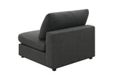 551324 Serene Upholstered Armless Chair Charcoal