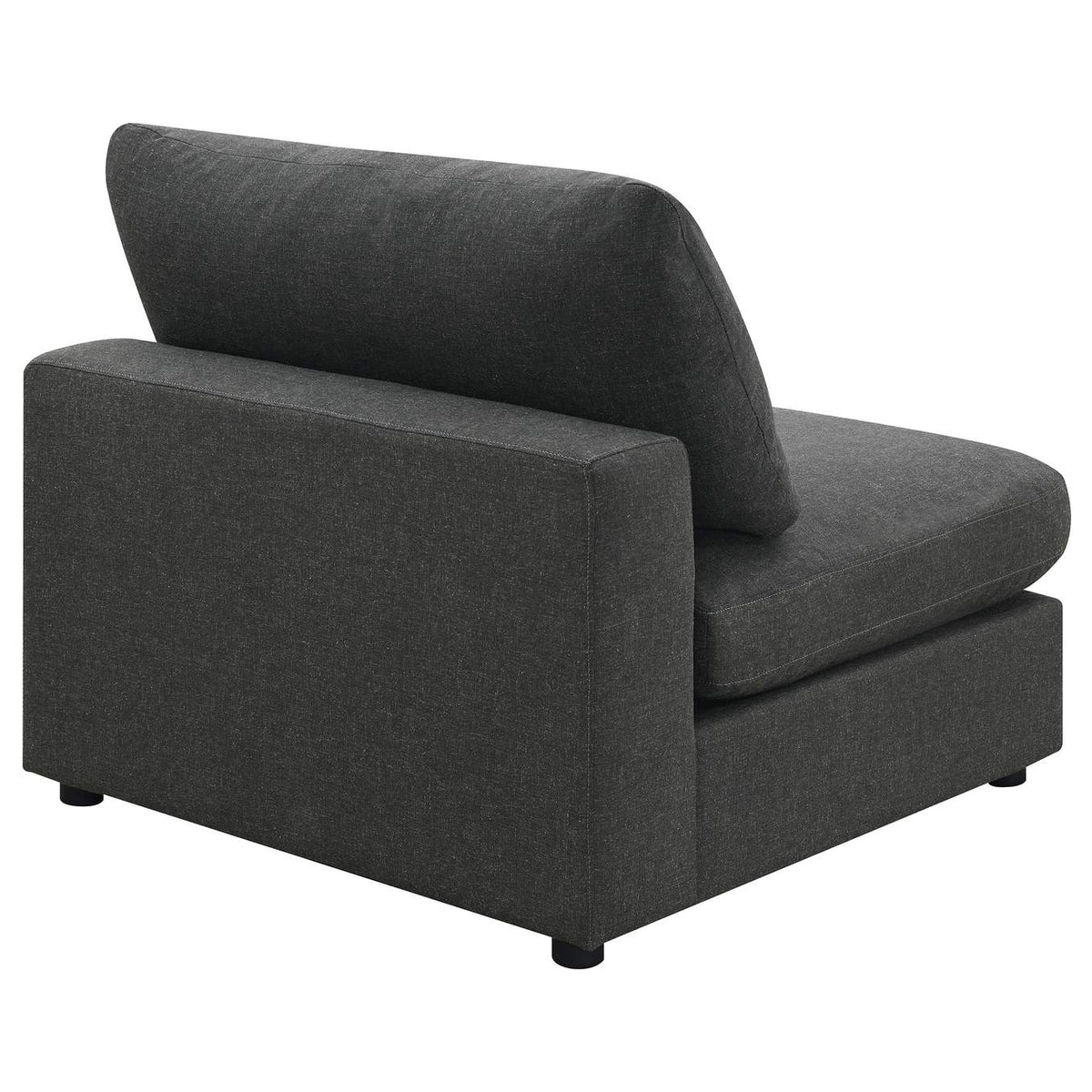 551324 Serene Upholstered Armless Chair Charcoal