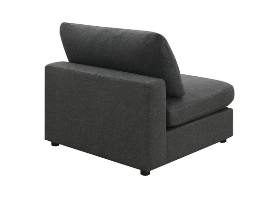 551324 Serene Upholstered Armless Chair Charcoal