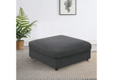 551326 Serene Square Upholstered Ottoman Charcoal
