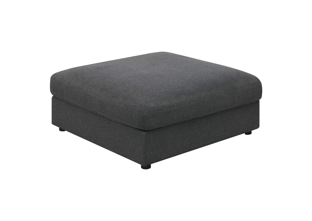 551326 Serene Square Upholstered Ottoman Charcoal