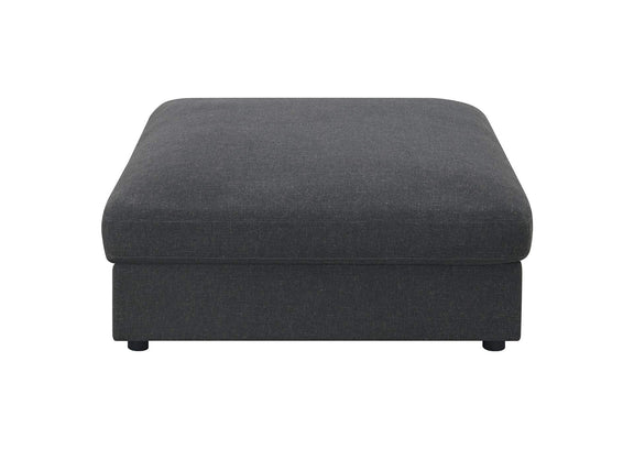 551326 Serene Square Upholstered Ottoman Charcoal