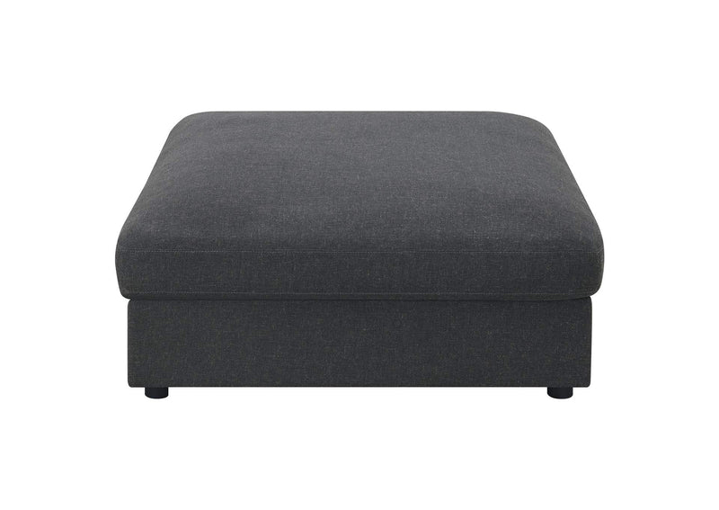 551326 Serene Square Upholstered Ottoman Charcoal