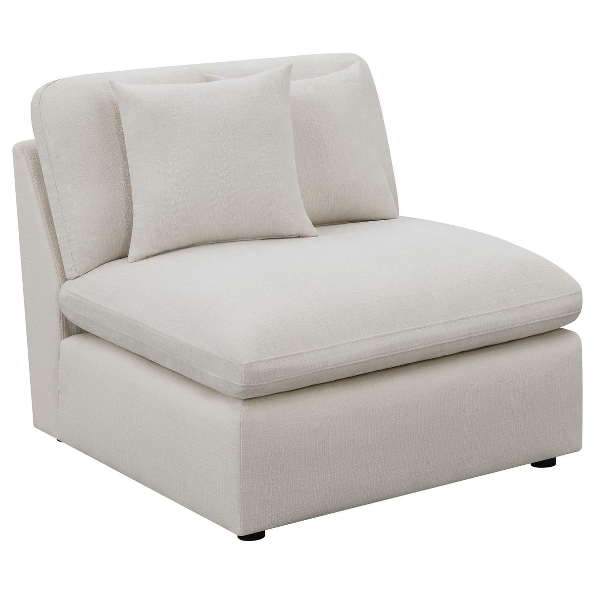 551451-SETA Hobson 5-piece Upholstered Modular Sectional Sofa Ivory