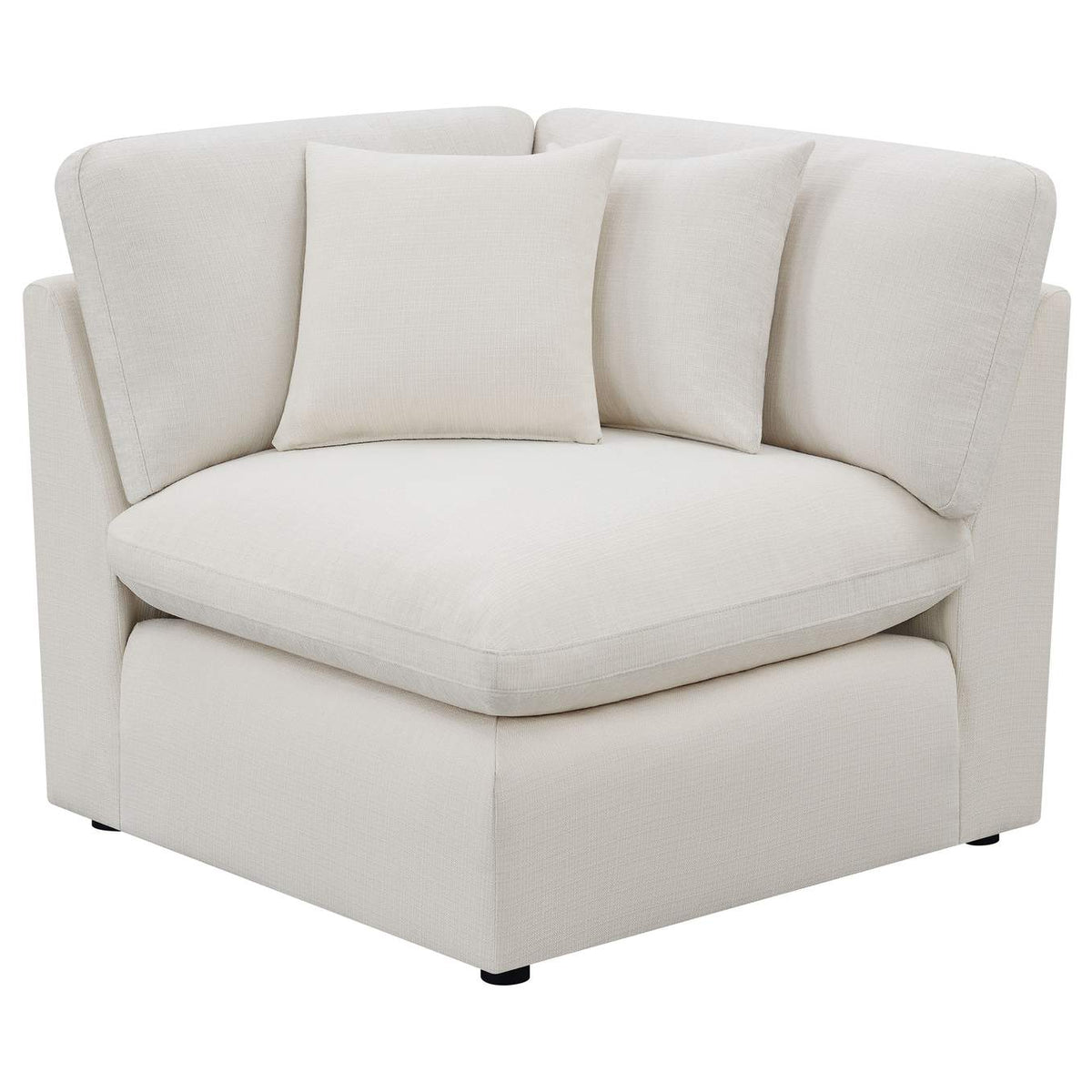 551451-SETA Hobson 5-piece Upholstered Modular Sectional Sofa Ivory
