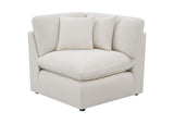 551451-SETA Hobson 5-piece Upholstered Modular Sectional Sofa Ivory