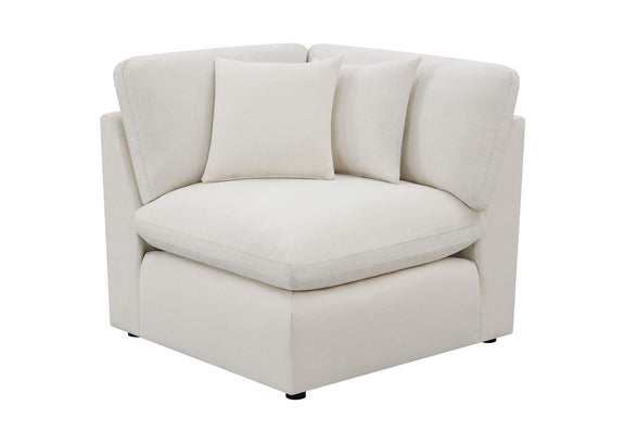 551451-SETA Hobson 5-piece Upholstered Modular Sectional Sofa Ivory