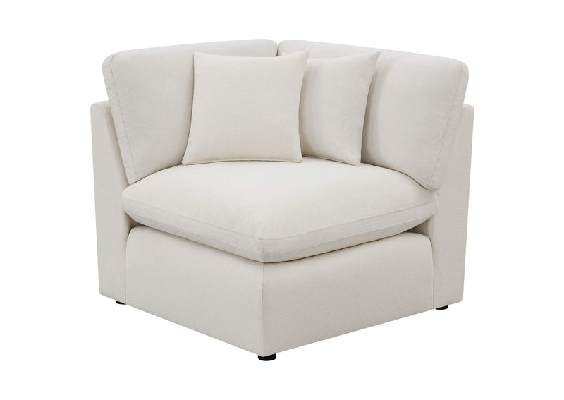 551451-SETA Hobson 5-piece Upholstered Modular Sectional Sofa Ivory