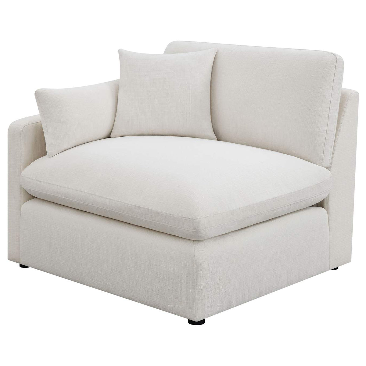 551451-SETA Hobson 5-piece Upholstered Modular Sectional Sofa Ivory